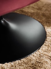 Soft Velvet Cranberry Sierra Swivel Accent Chair - Image 3 of 10