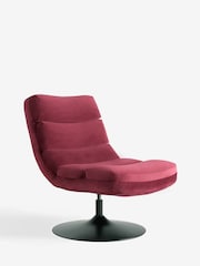 Soft Velvet Cranberry Sierra Swivel Accent Chair - Image 6 of 10