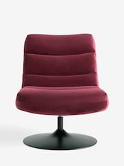 Soft Velvet Cranberry Sierra Swivel Accent Chair - Image 7 of 10