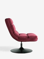 Soft Velvet Cranberry Sierra Swivel Accent Chair - Image 8 of 10