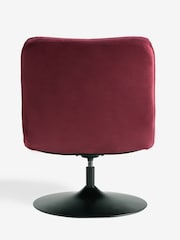 Soft Velvet Cranberry Sierra Swivel Accent Chair - Image 9 of 10