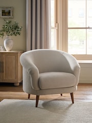 Relaxed Linen Look Pebble Natural Digby Accent Chair - Image 1 of 9