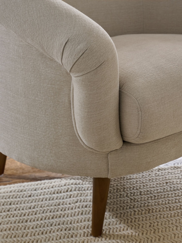 Relaxed Linen Look Pebble Natural Digby Accent Chair - Image 2 of 9