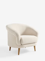 Relaxed Linen Look Pebble Natural Digby Accent Chair - Image 3 of 9