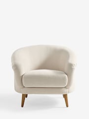 Relaxed Linen Look Pebble Natural Digby Accent Chair - Image 6 of 9