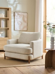 Casual Boucle Light Natural Ellison Snuggle Chair - Image 1 of 10
