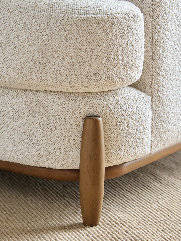 Casual Boucle Light Natural Ellison Snuggle Chair - Image 2 of 10