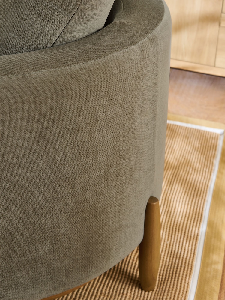 Fine Chenille Sage Green Ellison Snuggle Chair - Image 2 of 10