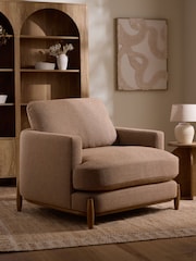 Dry Handle Boucle Rust Brown Ellison Snuggle Chair - Image 1 of 10