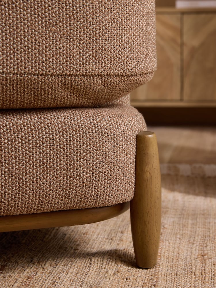 Dry Handle Boucle Rust Brown Ellison Snuggle Chair - Image 2 of 10