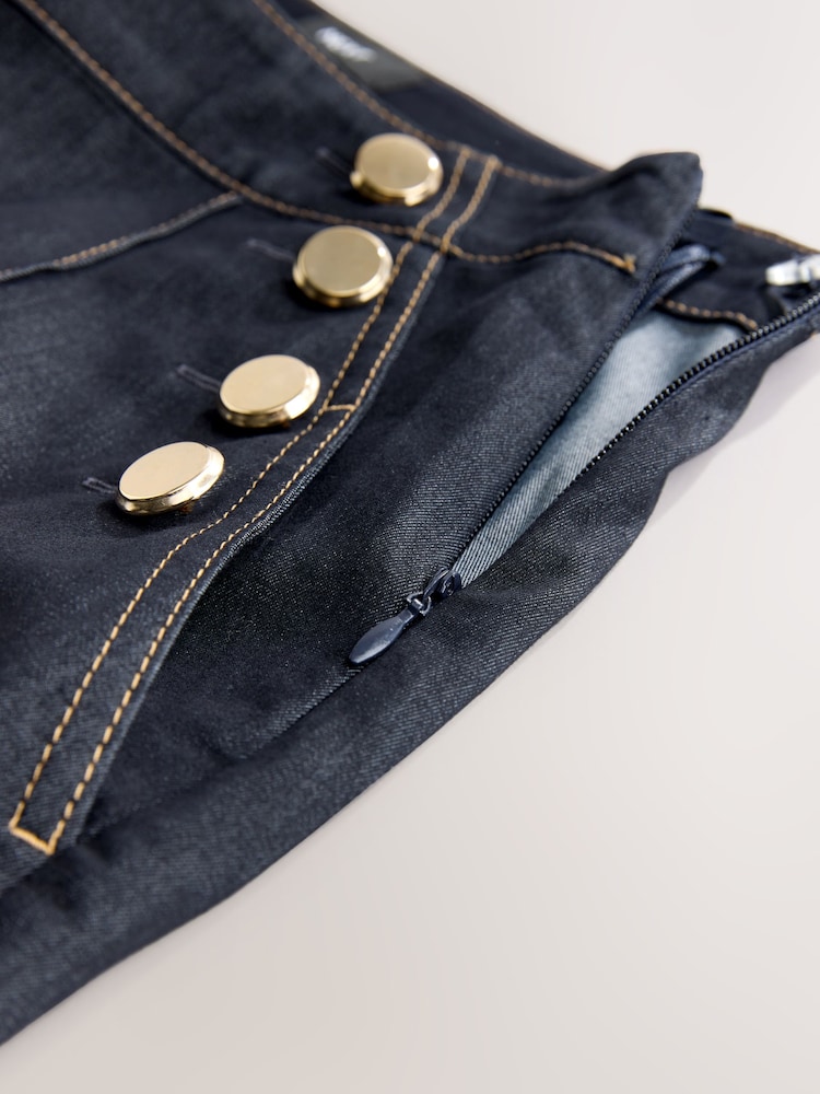 دنيم - Wide Leg Trousers With Gold Button Detailing - صورة 7 من 7 دنيم - Wide Leg Trousers With Gold Button Detailing - صورة 7 من 7