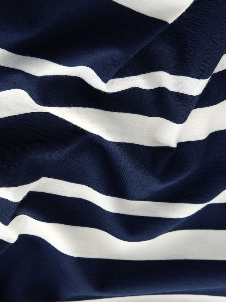 Navy/White Striped Long Sleeve Crew Neck T-Shirt - Image 3 of 3 Navy/White Striped Long Sleeve Crew Neck T-Shirt - Image 3 of 3