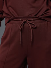 أحمر توتي - بنطلون رياضي جيرسيه برِجل واسعة فاخر - صورة 5 من 8