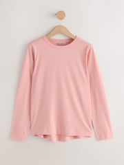 Green/Purple/Blue/Ecru/Pink 100% Cotton Long Sleeve T-Shirts 5 Pack - Image 6 of 8