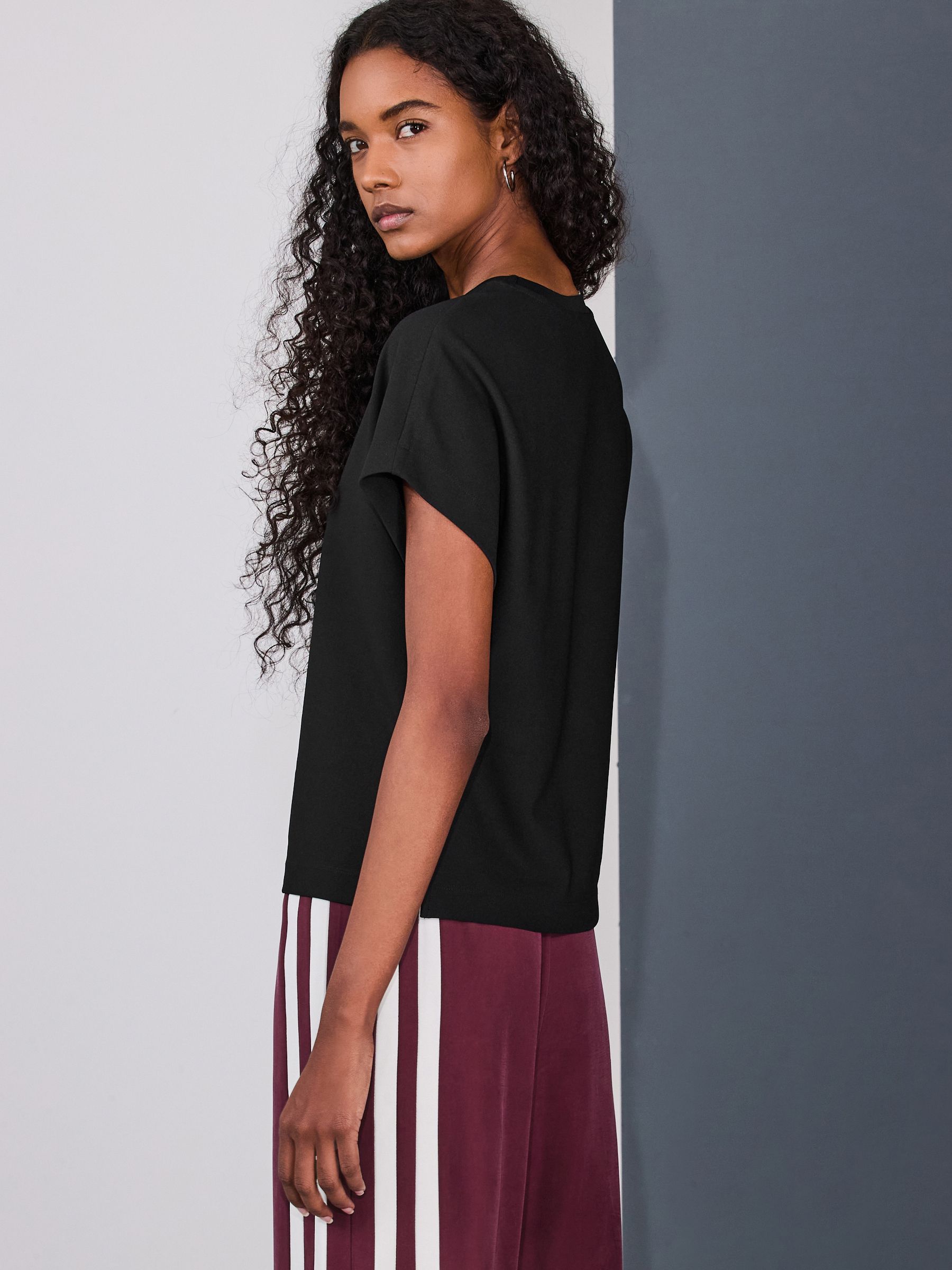 Buy Black Short Sleeve Keyhole Crew Neck Top from the Next UK