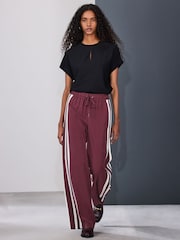 Black Short Sleeve Keyhole Crew Neck Top - Image 5 of 8