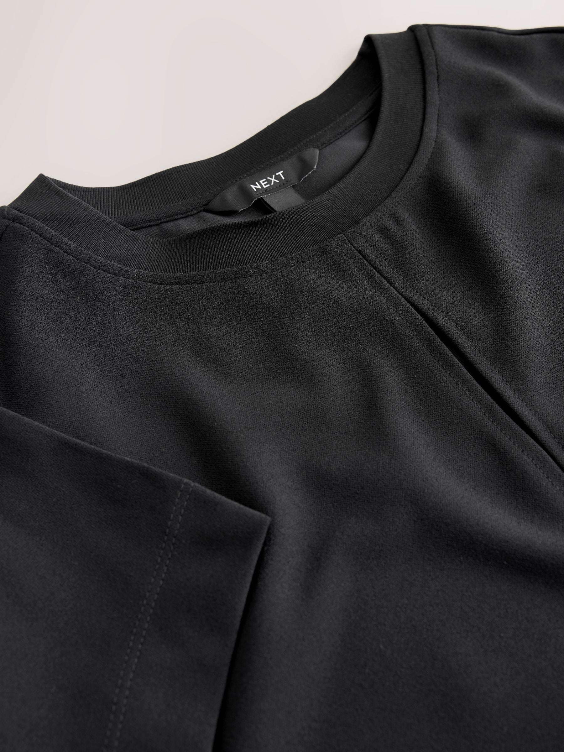 Buy Black Short Sleeve Keyhole Crew Neck Top from Next USA