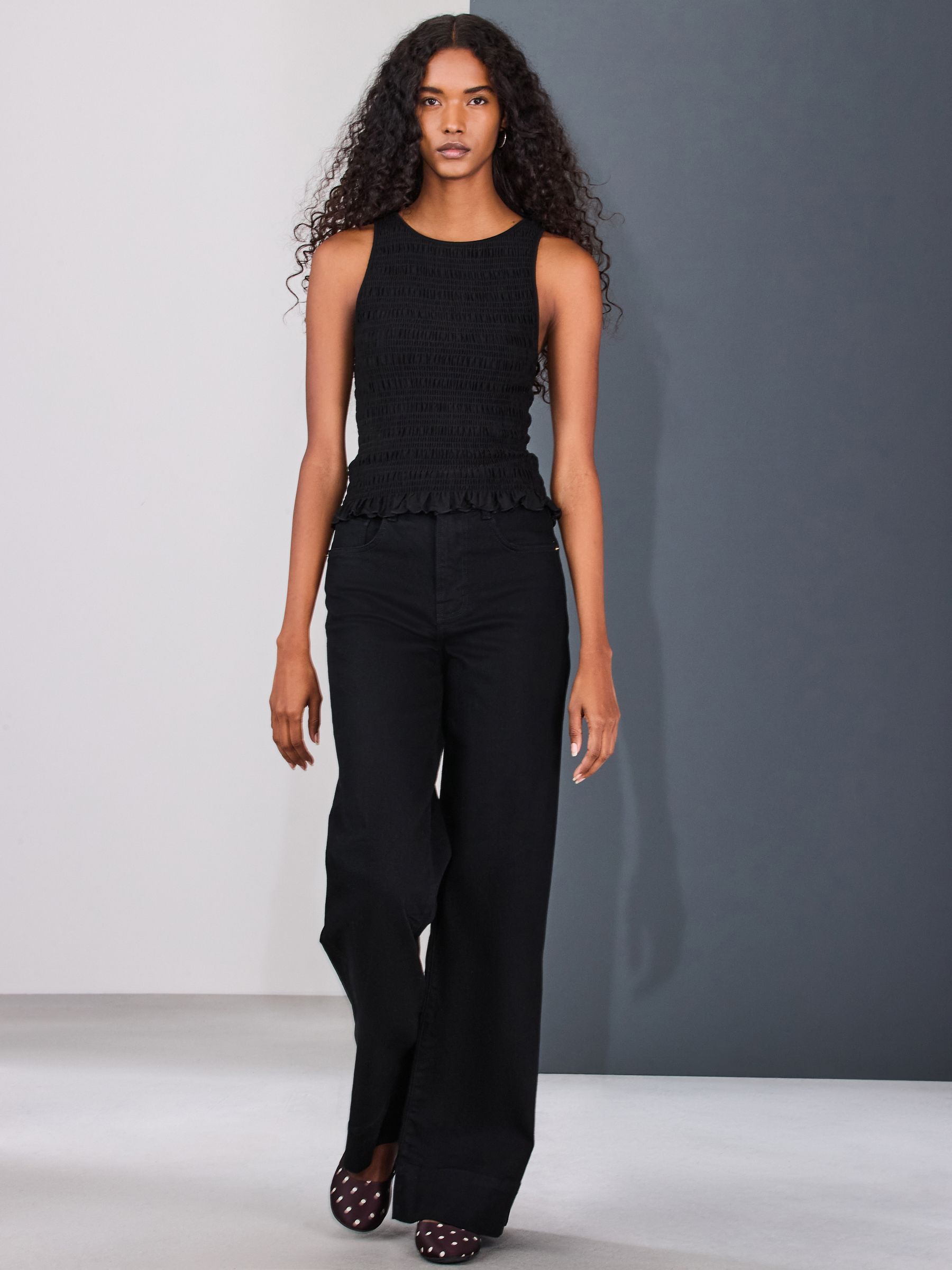 Buy Black Shirred Modal Sleeveless Top from the Next UK online shop