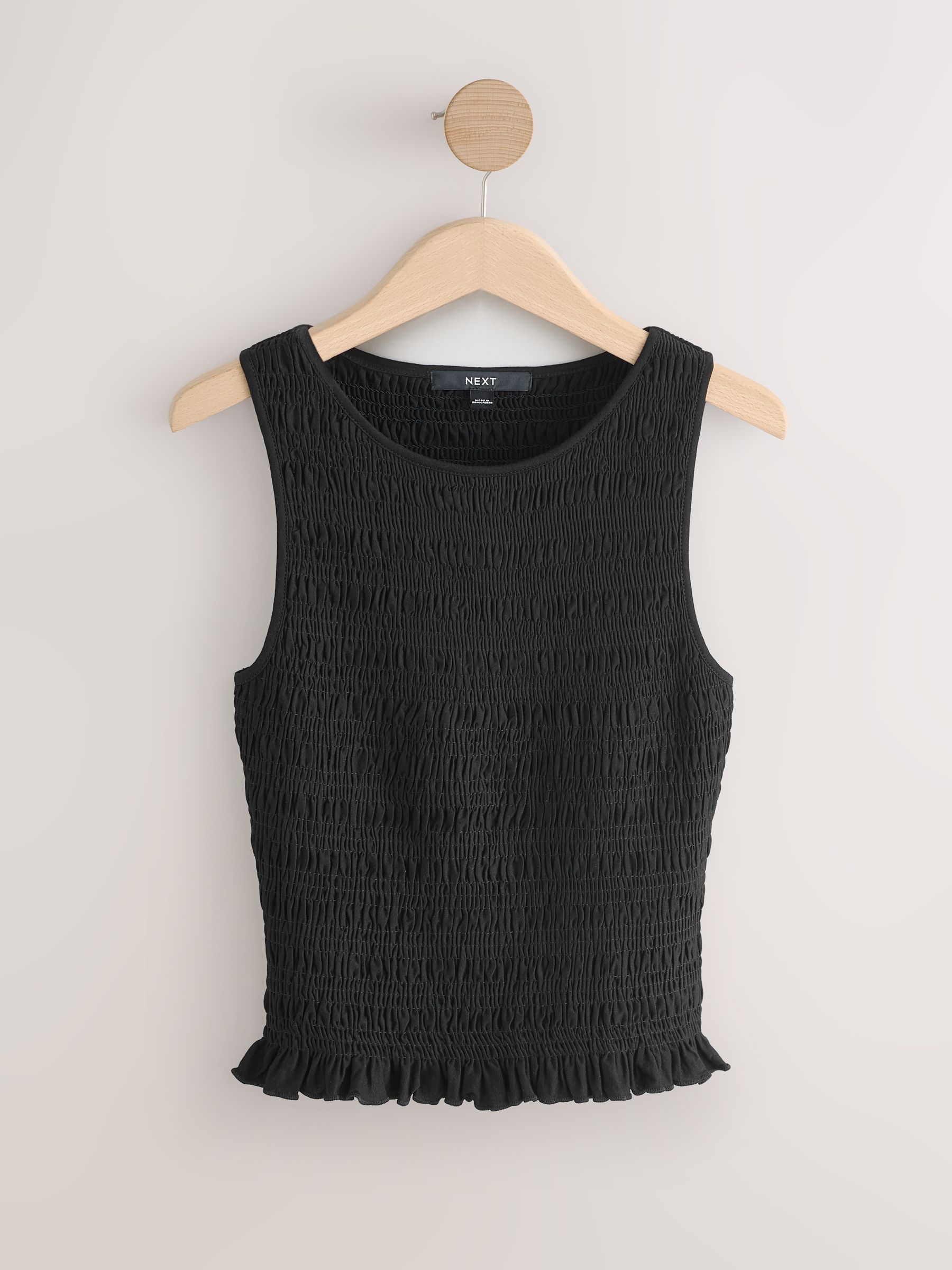 Buy Black Shirred Modal Sleeveless Top from the Next UK online shop