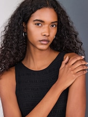 Black Shirred Modal Sleeveless Top - Image 5 of 8