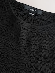 Black Shirred Modal Sleeveless Top - Image 7 of 8