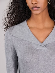 Grey Sailor Collar Long Sleeve Top - Image 5 of 8
