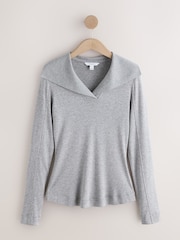 Grey Sailor Collar Long Sleeve Top - Image 6 of 8