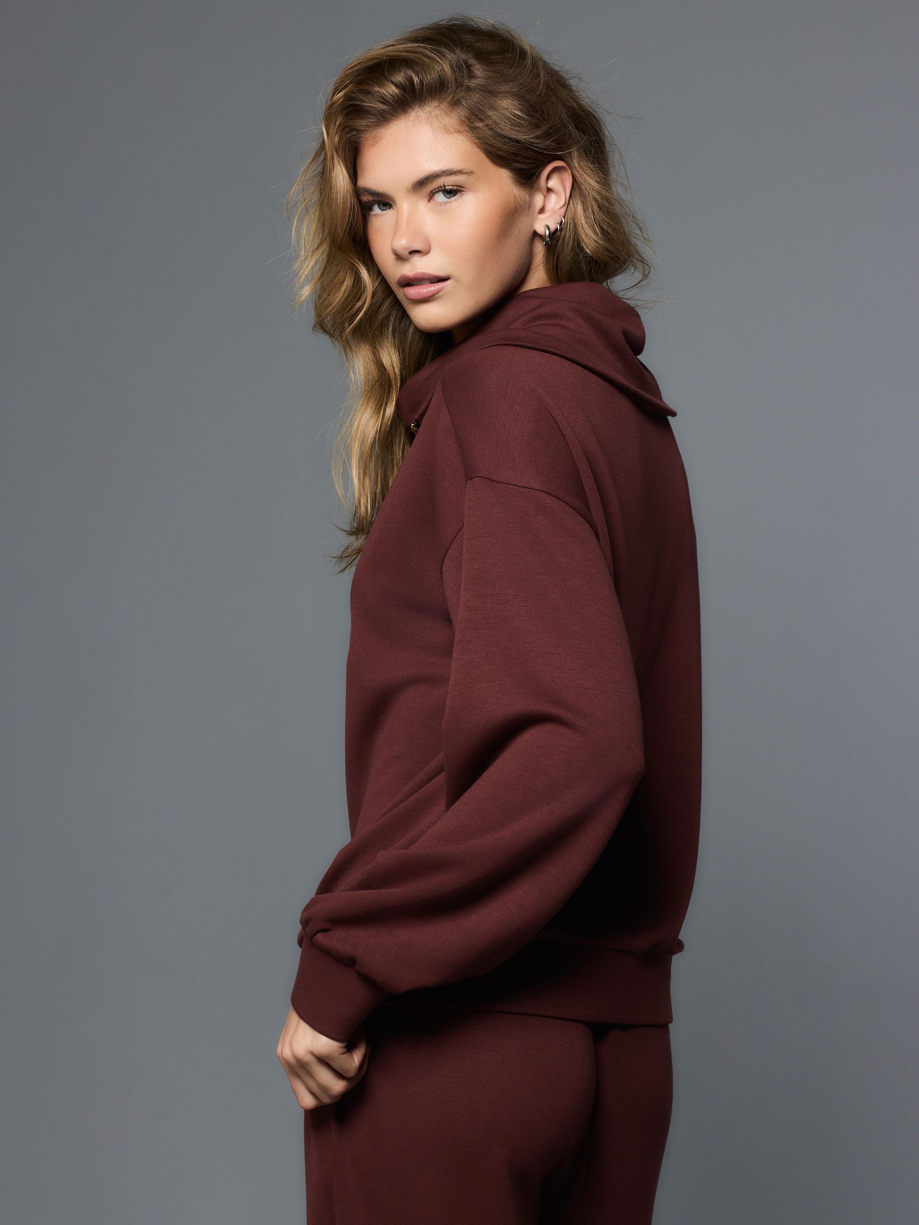 Buy Burgundy Red Half Zip Jersey Sweatshirt from Next Japan