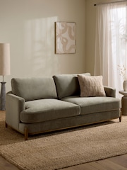 Fine Chenille Sage Green Ellison 3 Seater Sofa - Image 1 of 9