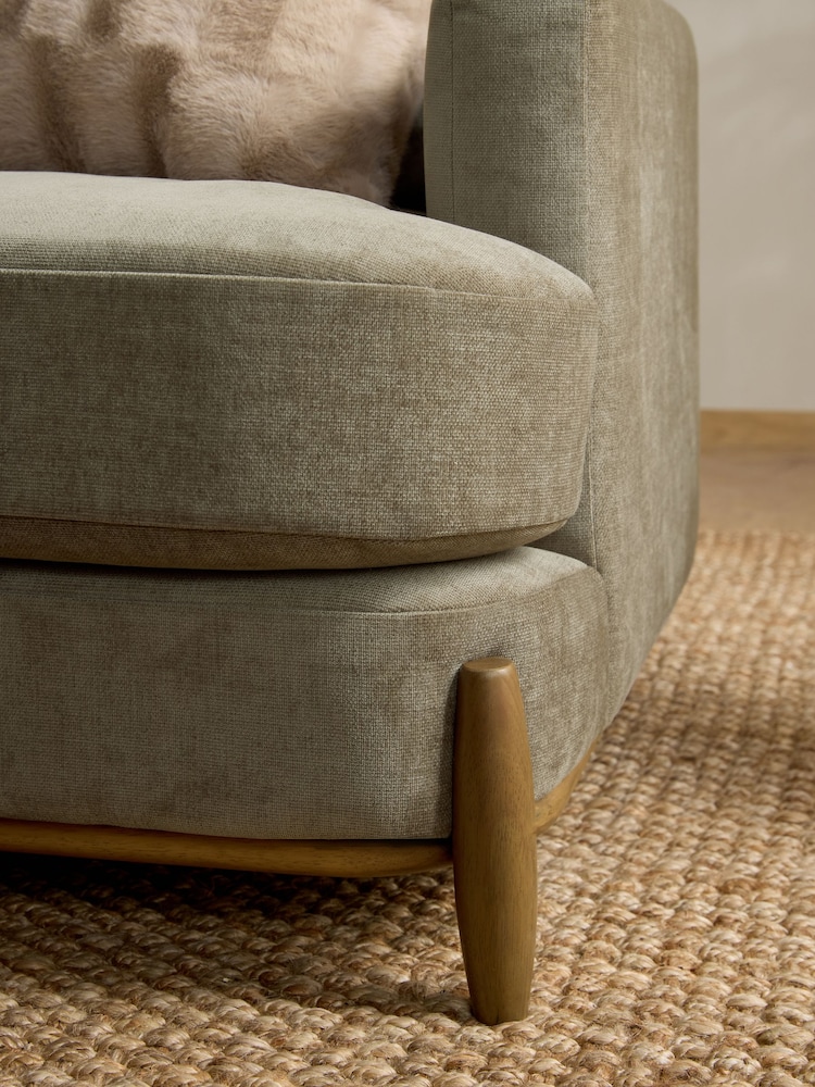 Fine Chenille Sage Green Ellison 3 Seater Sofa - Image 2 of 9