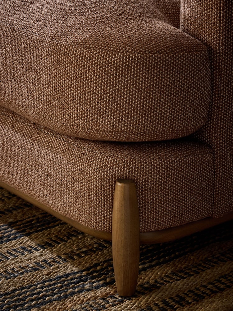 Dry Handle Boucle Rust Brown Ellison 3 Seater Sofa - Image 2 of 10