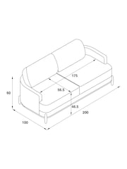 Dry Handle Boucle Rust Brown Ellison 3 Seater Sofa - Image 3 of 10