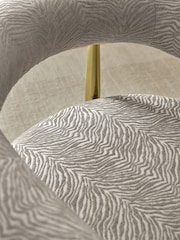 Zebra Chenille Light Natural Aire Metal Accent Chair - Image 2 of 10