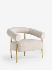 Zebra Chenille Light Natural Aire Metal Accent Chair - Image 6 of 10