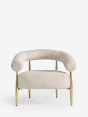 Zebra Chenille Light Natural Aire Metal Accent Chair - Image 7 of 10