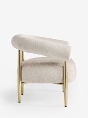 Zebra Chenille Light Natural Aire Metal Accent Chair - Image 8 of 10