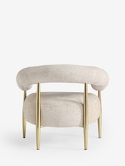 Zebra Chenille Light Natural Aire Metal Accent Chair - Image 9 of 10