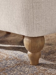 Buttoned Tweedy Plain Light Natural Albury Small Footstool - Image 3 of 11