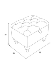 Buttoned Tweedy Plain Light Natural Albury Small Footstool - Image 4 of 11