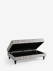 Check Chenille Black And White Sherlock Storage Coffee Table - Image 6 of 11