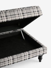 Check Chenille Black And White Sherlock Storage Coffee Table - Image 7 of 11