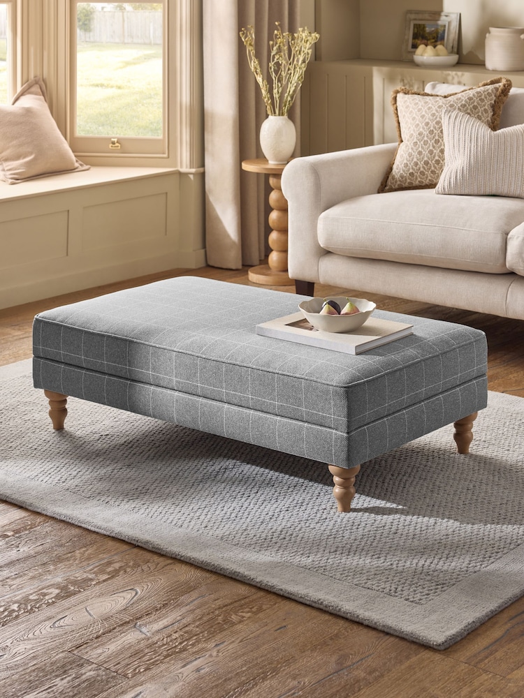 Tweedy Check Lawson Mid Grey Sherlock Storage Coffee Table - Image 1 of 10