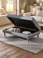 Tweedy Check Lawson Mid Grey Sherlock Storage Coffee Table - Image 2 of 10