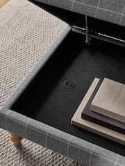Tweedy Check Lawson Mid Grey Sherlock Storage Coffee Table - Image 3 of 10