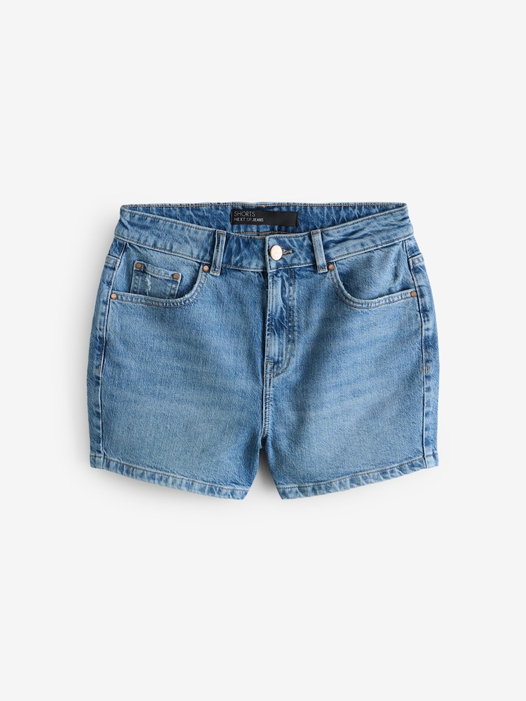 Mid Blue Denim Shorts - Image 1 of 1 Mid Blue Denim Shorts - Image 1 of 1