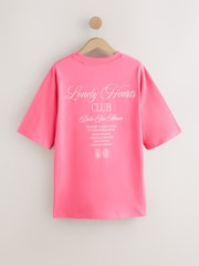 Pink Graphic Valentines Oversize Crew Neck T-Shirt - Image 6 of 8
