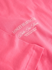 Pink Graphic Valentines Oversize Crew Neck T-Shirt - Image 8 of 8