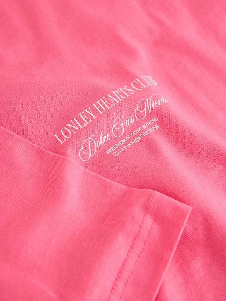 Pink Graphic Valentines Oversize Crew Neck T-Shirt - Image 8 of 8