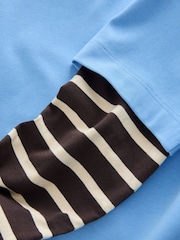 Blau/Braun gestreift - Schweres, mehrlagiges Langarm-Rundhals-T-Shirt 2 er-Pack - Bild 10 von 10