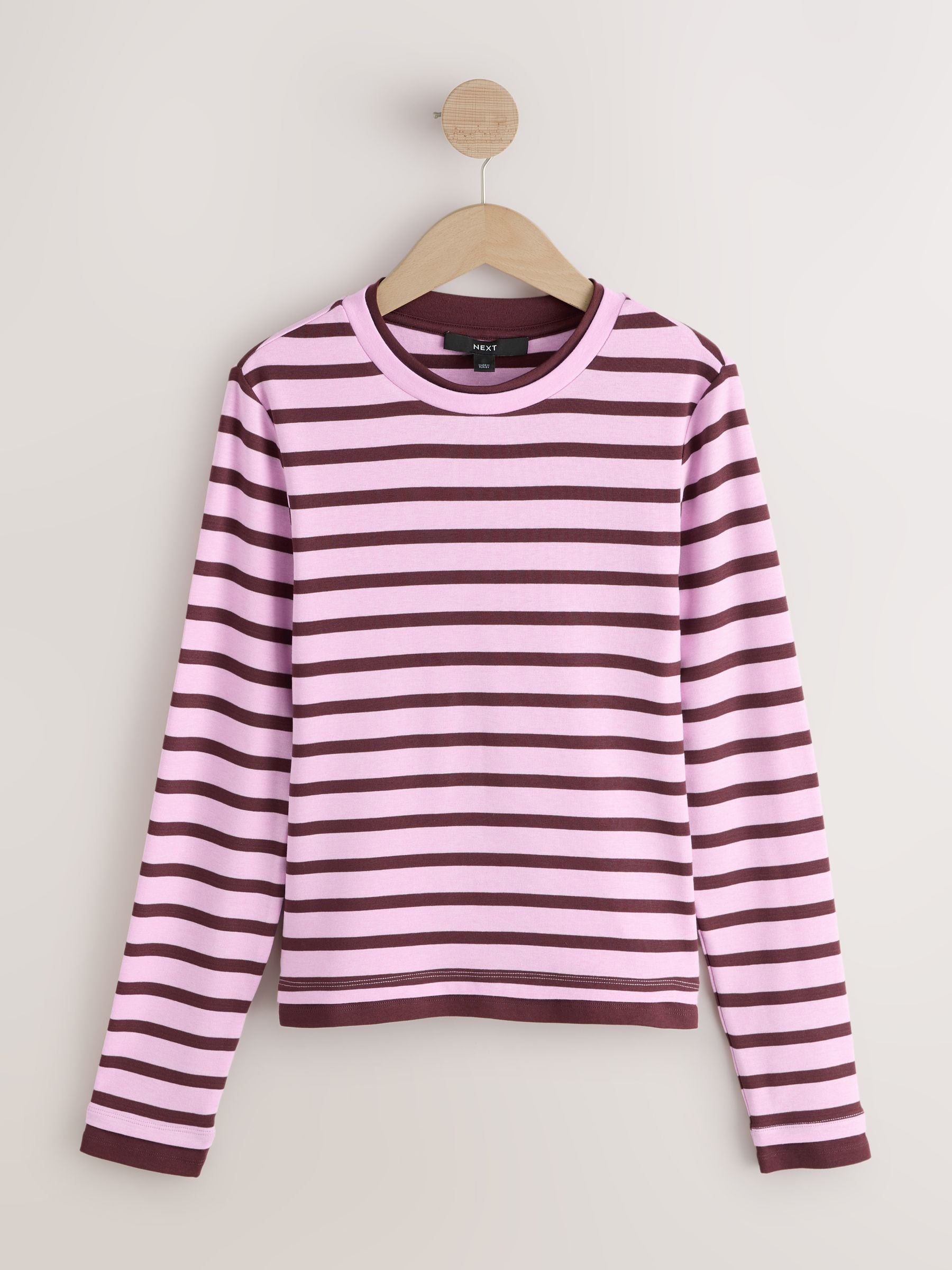Buy Pink Stripe Soft Touch Long Sleeve Layer Top from Next USA